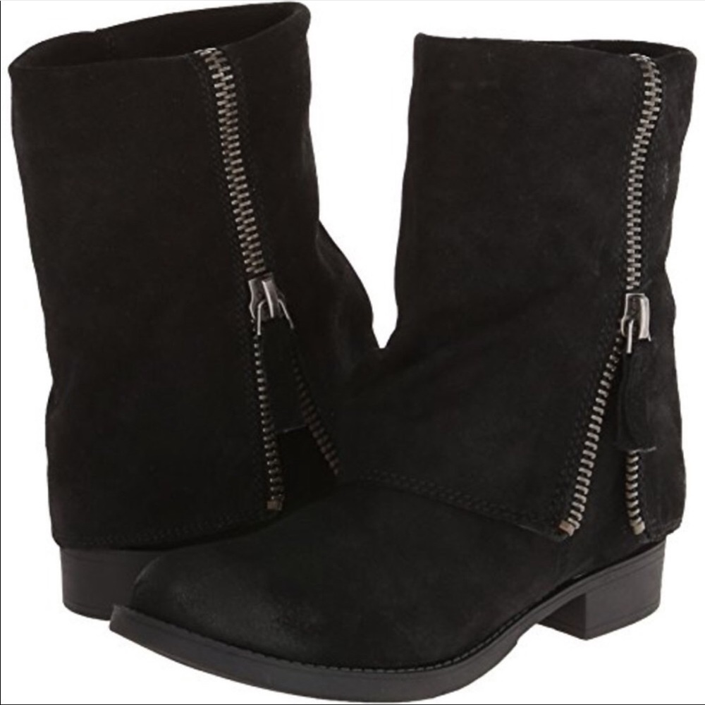 COPY - Nine West Boots Black Ankle Leather Suede Booties